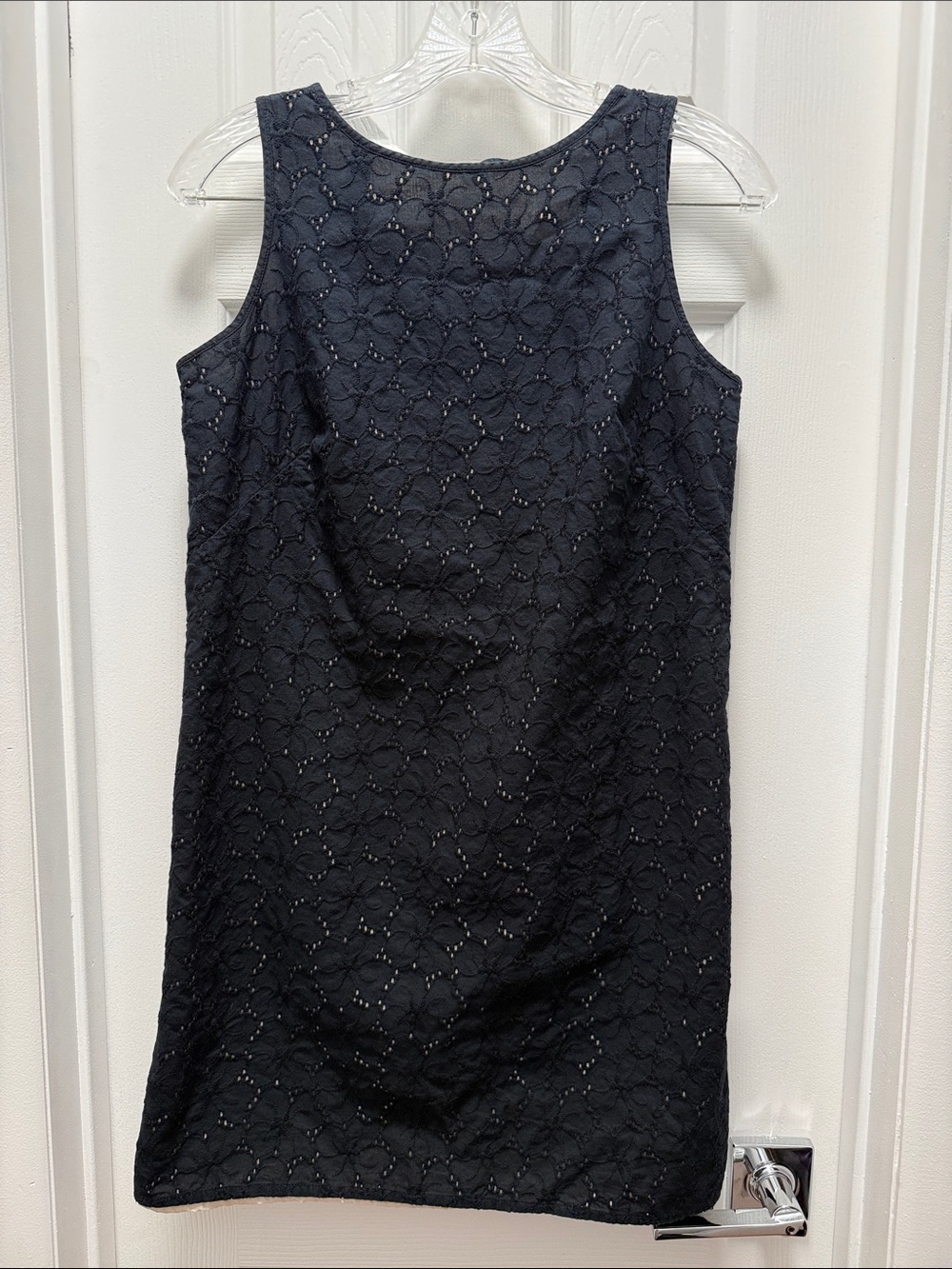 Loft Classic Black Sleeveless Lace Shift Dress
